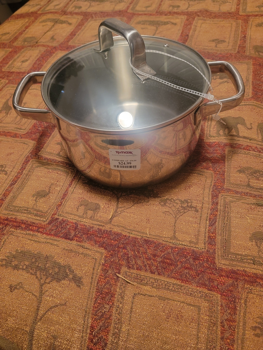 T.J.Maxx Stainless Steel Stockpot with Glass Lid - Silver